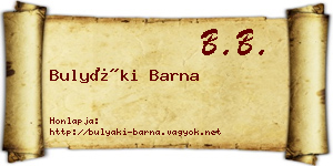 Bulyáki Barna névjegykártya