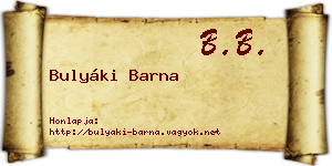 Bulyáki Barna névjegykártya